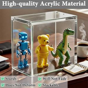 קופסת אקריליק בצורת טיל - מגנטים חזקים מחזקים את הקצוות, מארז מגן לאחסון עם אספן אבק - Product Image 5