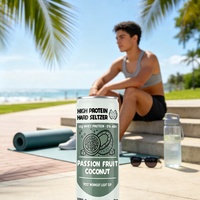 Bebida alcohólica efervescente post-entrenamiento personalizada al por mayor, 330ML, elegante, enlatada, sabor maracuyá y coco, 10g de proteína de suero, 10% ABV