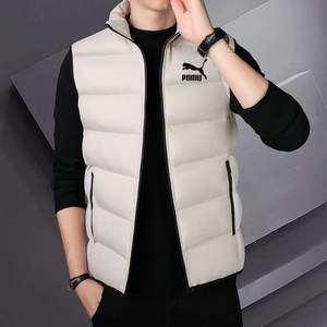 Gilet <span class=keywords><strong>Invernale</strong></span> da Uomo Lungo e Spesso, Vendita Calda, Alta Qualità, Casual, con Colletto Alto e Chiusura a Cerniera, Tinto in Capo - Product Image 1