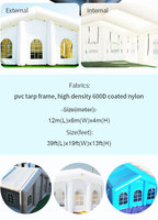 Tente chapiteau gonflable blanche Tente gonflable avec lumière led tente d'éclairage gonflable en gros de wigwam publicitaire