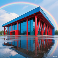 Kit de construcción de almacén de estructura de acero industrial prefabricada resistente de estilo americano