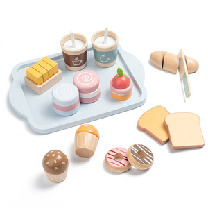 Enfants en bois Simulation Western Dessert cuisson petite cuisine jouet vaisselle semblant jeu de rôle boîte-cadeau cuisine jouet cuisson amusant - Product Image 6