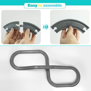 2024 Hot Bán giáo dục 66 cái Pin hoạt động TRAIN SET DIY điện Train đường sắt tốc độ cao thành phố theo dõi nhựa khe cắm đồ chơi - Product Image 5