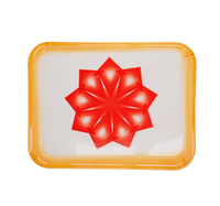 Plaque en émail rectangulaire en fer imprimé de style moyen-oriental avec logo de couleur personnalisée pour le service et la décoration intérieure