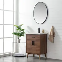 Pabrik Vietnam homdee model lantai kayu kenari kecil kamar mandi kabinet rias