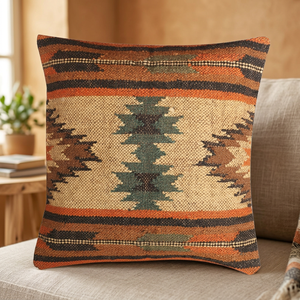 Ensemble de coussins en laine et jute Kilim, tissés, à motifs géométriques rayés et végétaux, toutes tailles, prix d'usine, vente chaude - Product Image 3