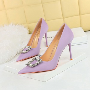 Zapatos de Mujer a la Moda, Tacones Ultra Altos, Tacones Finos, Hebillas de Metal con Pedrería, Zapatos de Una Sola Pieza, Tacones Altos para Mujer - Product Image 3