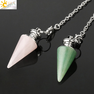 Ciondoli in pietra preziosa pendoli Chakra Reiki pendenti curativi in cristallo quarzo ametista pendolo conico per divinazione rabdomante G491 - Product Image 3