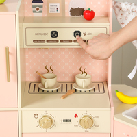 Ensemble de cuisine d'angle en bois pour enfants, jeu de simulation de cuisine pour tout-petits, réfrigérateur, machine à laver, jeu de rôle, jouet éducatif Montessori