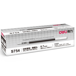Deli S754 Gel Ink <b>Pen</b> Refill 0.7 Mm Black For Office School Use - Product Image 1