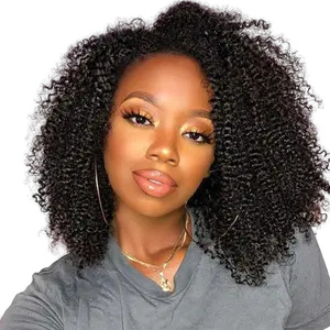 Transparent Lace Frontal Wig Afro Kinky Curly Short Bob Wigs Raw Indian Virgin Human Hair Hd Full Lace Front Wig For Black Women