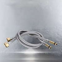 Tuyau d'arrivée d'eau en acier inoxydable tressé, anti-fuite et résistant à la corrosion, à embout pointu, pour robinet de lavabo de cuisine à tête unique