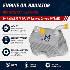 Radiador de Aceite de Motor MANER OE 06E117021G 06E117021L Compatible con Audi A6 A7 A8 Q7 VW Touareg Cayenne 3.0T EA837 - Product Image 4