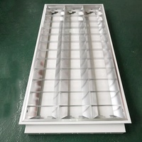 Luminaire de plafond encastré à grille de bureau T8 2x4 pieds, tube LED de 1200 mm, luminaire de plafond encastré, T5 T8, boîtier en aluminium + fer, miroir