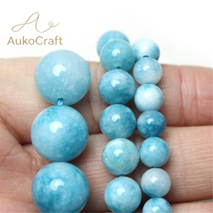 Cuentas Sueltas de Larimar, <span class=keywords><strong>Calcedonia</strong></span> Azul <span class=keywords><strong>Pulida</strong></span>, Redondas de 6mm, 8mm, 10mm y 12mm, Mixtas para Pulseras, Collares, Pendientes, Fabricación de Joyería DIY - Product Image 5