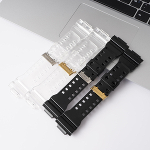 Bracelet de montre en caoutchouc de résine transparente à dégagement rapide 16 mm pour Casio <span class=keywords><strong>GA</strong></span> <span class=keywords><strong>100</strong></span> GD120 <span class=keywords><strong>GA</strong></span>-700 - Product Image 1