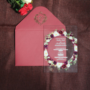 <span class=keywords><strong>Invitation</strong></span> de mariage personnalisée unique en acrylique transparent style aquarelle et cartes d'<span class=keywords><strong>invitation</strong></span> d'<span class=keywords><strong>anniversaire</strong></span> avec impression colorée - Product Image 4