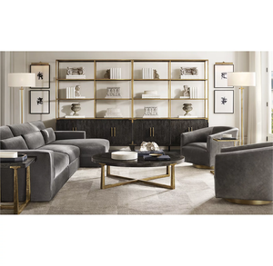 Canapé d'angle en tissu confortable en forme de L, ensemble de canapés royaux, designs de meubles de salon - Product Image 1