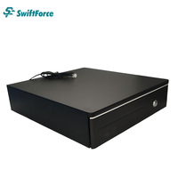 Tiroir-caisse métallique SwiftForce Vita-A01 POS 12V/24V avec fonction de dépôt, capacité de 4 billets, 5 pièces de monnaie, 6 clés, compatible ordinateur portable/tablette/PC