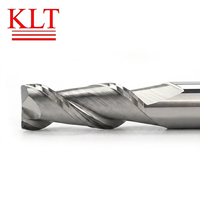 Fraise carrée à deux dents KLT haute performance en carbure monobloc pour aluminium, finition sans copeaux, fraisage à 45°