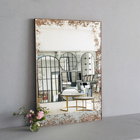 Miroir mural rectangulaire en verre intégral, art antique, artisanat, décoration de luxe, pour dressing, chambre à coucher, salle de bain, foyer