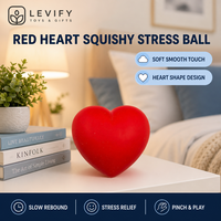 Balle anti-stress souple Cœur Rouge 2026 à rebond lent, jouet sensoriel à presser doucement pour apaiser les mains, soulager la pression et apaiser au quotidien