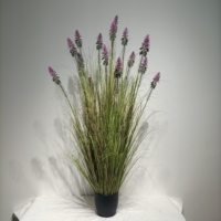 Tanaman Lavender Buket Bunga Plastik Tahan UV Tahan Api Dekorasi Pernikahan Rumah Realistis Lembut Serbaguna
