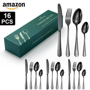Hot Bán thiết kế hiện đại thép không gỉ <span class=keywords><strong>Flatware</strong></span> Set với mô hình lúa mì xử lý 5/30 cái cho du lịch cắm trại nhà hàng khách sạn - Product Image 5
