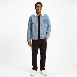 Veste en jean décontractée en coton de qualité supérieure pour hommes, logo personnalisé, OEM, manteaux en jean pour hommes pour l'hiver, pour garçons - Product Image 1