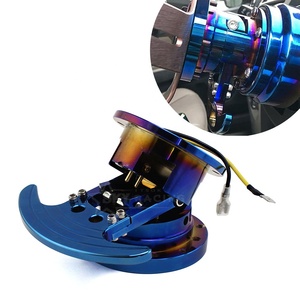 Kit d'adaptateur de moyeu de volant Ding bleu brûlé en fibre de carbone Corps amovible Volant à encliqueter Dégagement rapide avec LOGO - Product Image 6