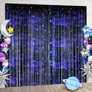 Cortina de Flecos Metálicos con Estampado de Huellas de Perro en Rosa y Morado, Fondo de Lentejuelas para Decoración de Fiestas de Cumpleaños con Temática de Mascotas, Personalizable - Product Image 6