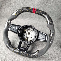 Volant sport à 3 branches à fond plat en cuir et fibre de carbone pour Volkswagen Golf 7.5 GTI MK7 Polo GTS GTD GTE R Passat CC