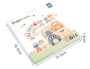 Dessin animé en bois pour enfants 3D hibou carte correspondant Puzzle <span class=keywords><strong>jeux</strong></span> de société début éducatif aides pédagogiques jouets pour enfants garçons filles - Product Image 6