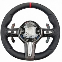 Volant en cuir fibre de carbone SSY avec marqueur supérieur rouge, design perforé, style M Sport, palettes de changement de vitesse pour F30/F10/F20/F80