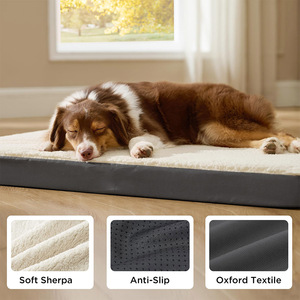 Memory <b>Foam</b> Dog Bed Mat Rectangle Solid Color Washable Pet <b>Pad</b> for Dogs All Seasons Comfortable Sleeping Mat - Product Image 2
