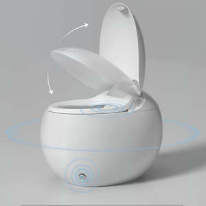 Nouveau luxe monobloc en forme d'oeuf en céramique automatique Intelligent multifonctionnel télécommande articles sanitaires <span class=keywords><strong>toilette</strong></span> intelligente - Product Image 4