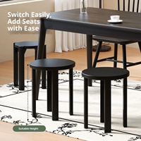 Ensemble de 4 tabourets empilables avec roulettes, légers, portables, pour une utilisation en intérieur et en extérieur, comme table d'appoint ou chaise de salle à manger