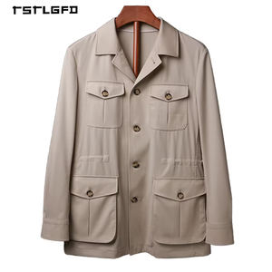 Chaqueta Safari de Lona de Alta Calidad con Múltiples Bolsillos, Logotipo Personalizado, Suministro OEM, Diseño Deportivo de Moda para Exteriores, Caza - Product Image 1