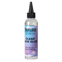 Colle pour perruque en dentelle transparente extra forte 150 ml, résistante à l'eau, avec étiquette privée