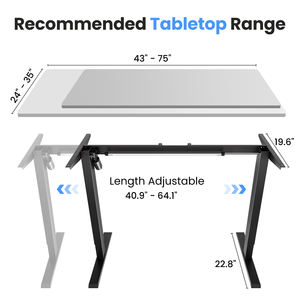 Elektrischer Stehschreibtisch Höhenverstellbar Einzelmotor Elektrischer Schreibtischrahmen Ergonomischer Büro-Smart-Computertischrahmen DIY-Tischplatte - Product Image 2