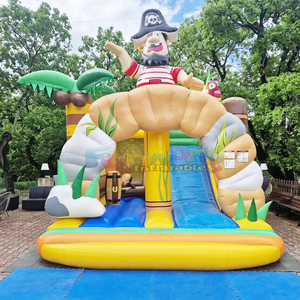 Castillo inflable pirata para niños, brincolín comercial con tobogán. - Product Image 3