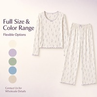 Ensemble de vêtements décontractés pour femmes OEM&ODM, viscose de bambou, élasthanne, écologique, échantillonnage, toutes saisons, ensemble de pyjama unisexe à manches longues