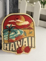 Étiquettes d'emballage de vin en vinyle de haute qualité, autocollantes, écologiques, de style hawaïen, en bois de bambou, imprimées UV
