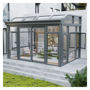 <span class=keywords><strong>Véranda</strong></span> portable en verre trempé en aluminium <span class=keywords><strong>de</strong></span> forme inclinée <span class=keywords><strong>de</strong></span> <span class=keywords><strong>toit</strong></span> personnalisée <span class=keywords><strong>véranda</strong></span> 4 saisons - Product Image 1