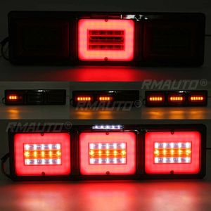 2 pièces Feux arrière LED dynamiques 24V pour voiture, camion, caravane, remorque, bateau, camionnette - Feu stop, clignotant stroboscopique - Product Image 2