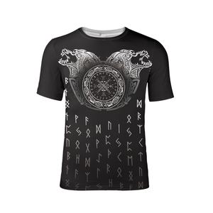 T-shirt personnalisé à bas prix Vikings Tattoo imprimé T-shirt lourd de haute qualité Col rond Manches courtes 6XL Grande taille Chemises pour hommes - Product Image 5