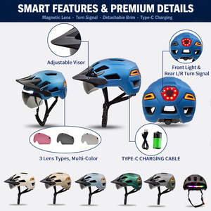 High Airflow Cycling <strong>Helmet</strong> CE Certified With Lens For Urban Travel And Mountain Riding Durable Fit Design Bike <strong>Helmet</strong> - Product Image 2