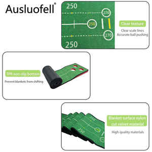 Ensemble de jeu de golf Tapis de golf comprenant un club de putting télescopique et six balles de golf - Product Image 6