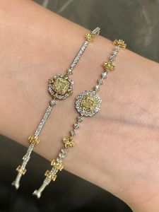 Xinfly <b>Charm</b> 18K Gold Yellow Natural Diamond Bracelet Au750 Fine <b>Bangle</b> Jewelry for Wedding Gift - Product Image 2