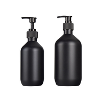 Quantité minimale de commande 10 pièces de haute qualité noir mat 300ml 500ml bouteilles en plastique vides shampooing savon liquide bouteilles en plastique